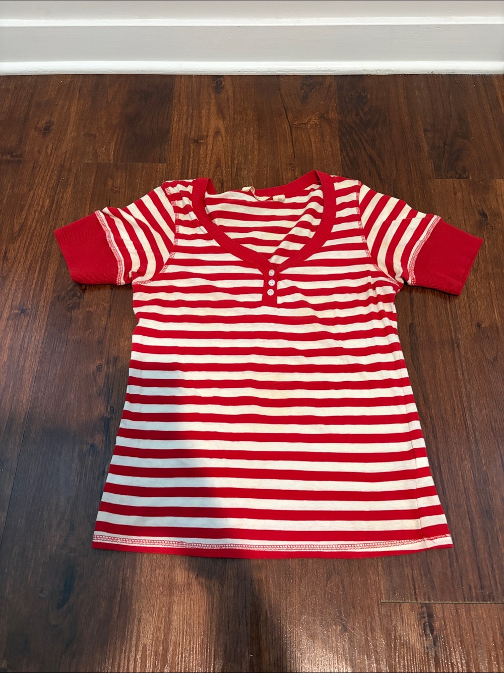 Red & White Striped Kids Tee